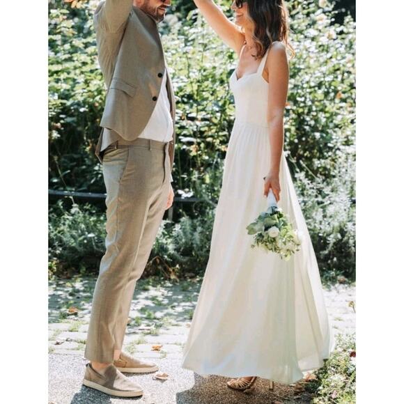 Reformation Hollyhock Ivory Cream Lecce Maxi Bride Bridal Gown Wedding Dress XS - Picture 10 of 16